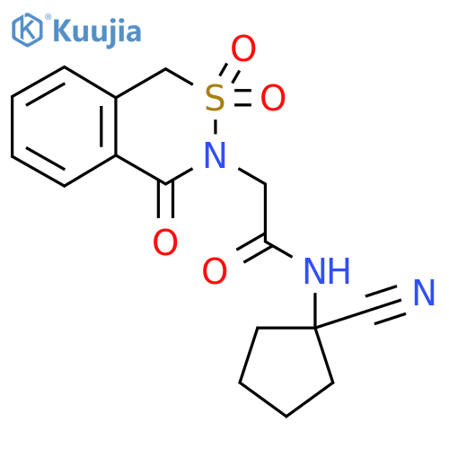 N-(1-cyanocyclopentyl)-2-(2,2,4-trioxo-3,4-dihydro-1H-2lambda6,3-benzothiazin-3-yl)acetamide structure