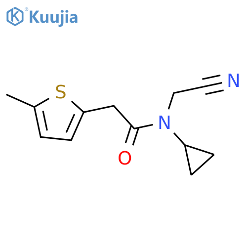 N-(cyanomethyl)-N-cyclopropyl-2-(5-methylthiophen-2-yl)acetamide structure