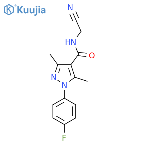 N-(cyanomethyl)-1-(4-fluorophenyl)-3,5-dimethyl-1H-pyrazole-4-carboxamide structure