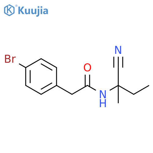 2-(4-bromophenyl)-N-(1-cyano-1-methylpropyl)acetamide structure