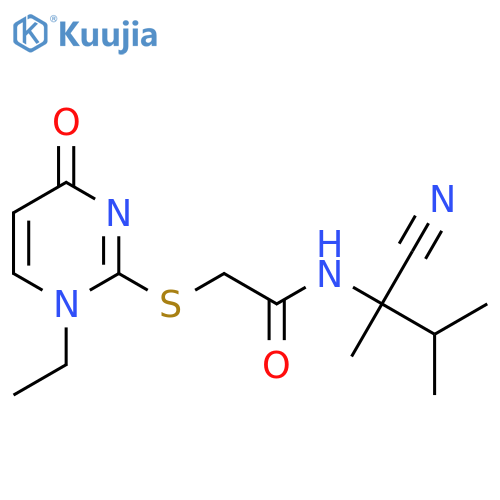 N-(1-cyano-1,2-dimethylpropyl)-2-[(1-ethyl-4-oxo-1,4-dihydropyrimidin-2-yl)sulfanyl]acetamide structure