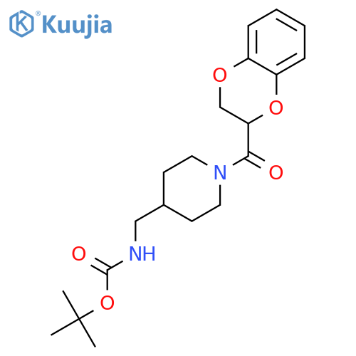 tert-Butyl ((1-(2,3-dihydrobenzo[b][1,4]dioxine-2-carbonyl)piperidin-4-yl)methyl)carbamate structure