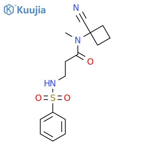 3-benzenesulfonamido-N-(1-cyanocyclobutyl)-N-methylpropanamide structure