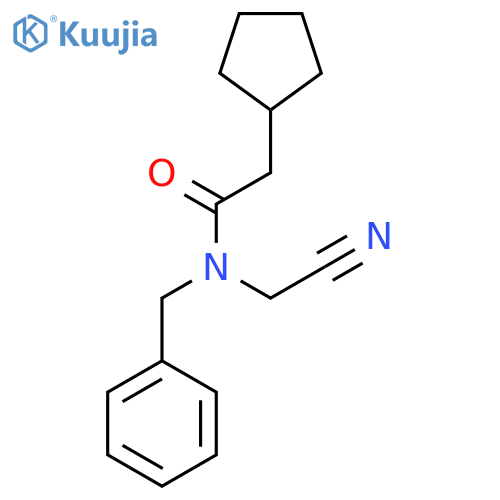 N-benzyl-N-(cyanomethyl)-2-cyclopentylacetamide structure