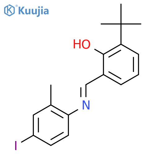 Phenol, 2-(1,1-dimethylethyl)-6-[[(4-iodo-2-methylphenyl)imino]methyl]- structure