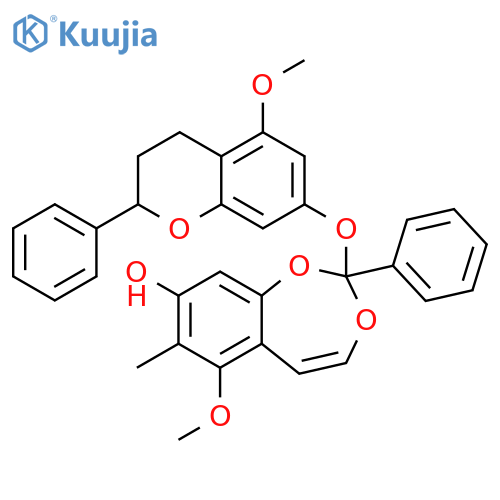 1,3-Benzodioxepin-8-ol, 2-[(3,4-dihydro-5-methoxy-2-phenyl-2H-1-benzopyran-7-yl)oxy]-6-methoxy-7-methyl-2-phenyl- (9CI) structure