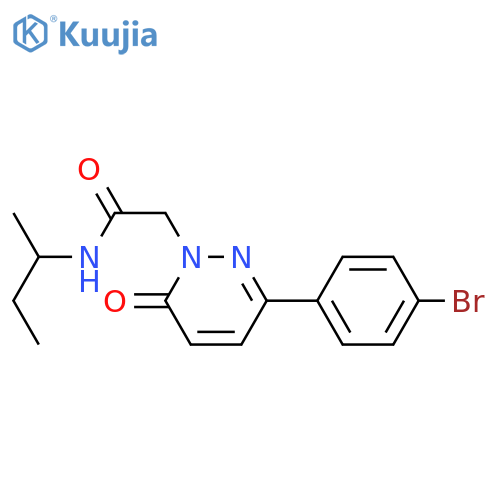 2-[3-(4-bromophenyl)-6-oxo-1,6-dihydropyridazin-1-yl]-N-(butan-2-yl)acetamide structure