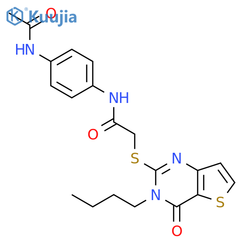 2-({3-butyl-4-oxo-3H,4H-thieno[3,2-d]pyrimidin-2-yl}sulfanyl)-N-(4-acetamidophenyl)acetamide structure