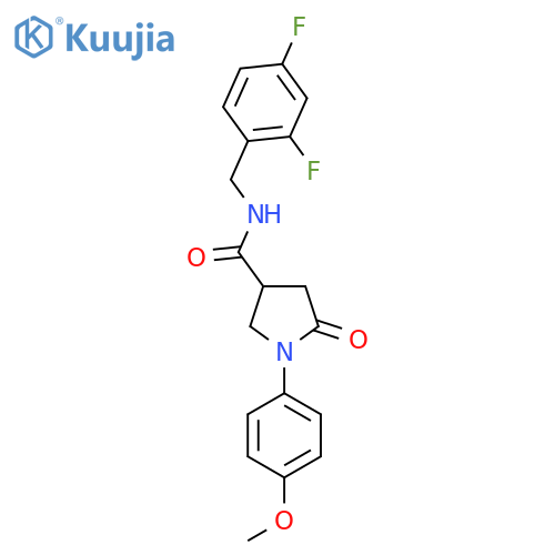 N-[(2,4-difluorophenyl)methyl]-1-(4-methoxyphenyl)-5-oxopyrrolidine-3-carboxamide structure