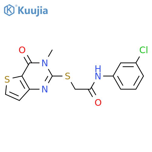 N-(3-chlorophenyl)-2-({3-methyl-4-oxo-3H,4H-thieno[3,2-d]pyrimidin-2-yl}sulfanyl)acetamide structure