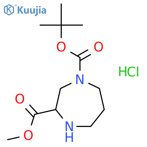 Hexahydro-1H-1,4-diazepine-1,3-dicarboxylic Acid 1-(1,1-Dimethylethyl) 3-Methyl Ester structure