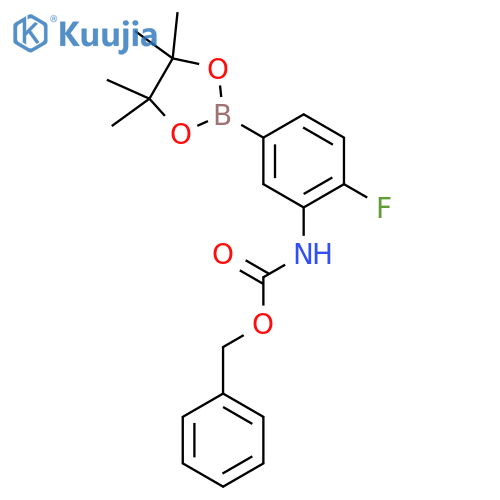 3-(Benzyloxycarbonylamino)-4-fluorophenylboronic Acid, pinacol ester structure