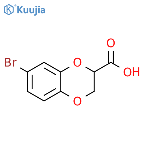 1,4-Benzodioxin-2-carboxylic acid, 7-bromo-2,3-dihydro- structure