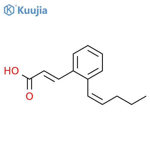 2-Propenoic acid, 3-[2-(1Z)-1-pentenylphenyl]-, (2E)- structure