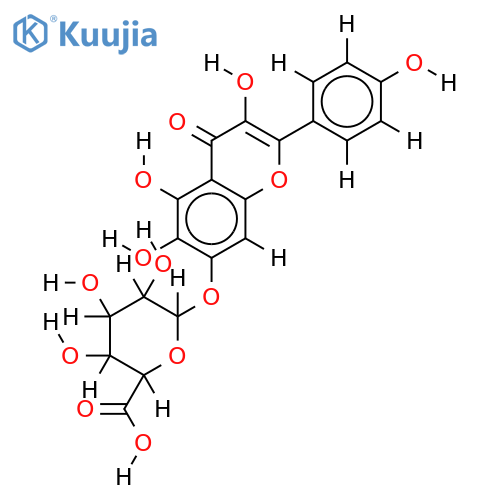 6-hydroxykaempferol-7-O-beta-D-glucuronopyranoside structure