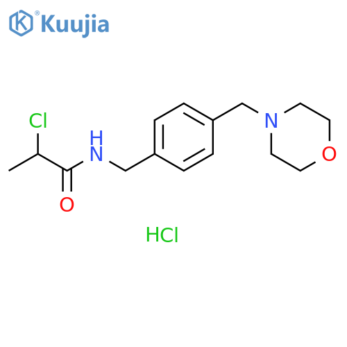 2-chloro-N-[[4-(morpholinomethyl)phenyl]methyl]propanamide;hydrochloride structure