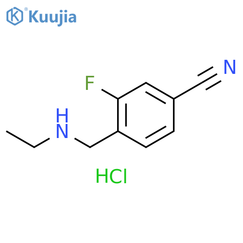 4-(ethylamino)methyl-3-fluorobenzonitrile hydrochloride structure