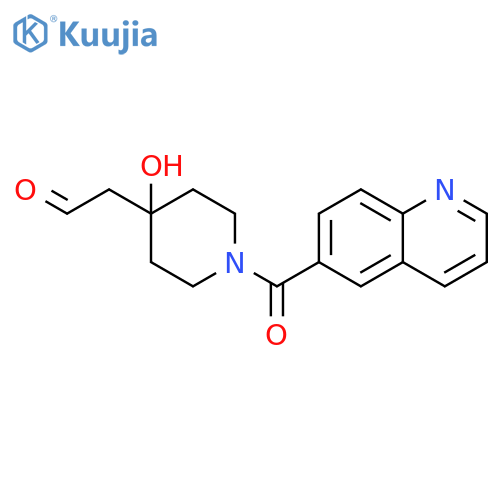 4-Hydroxy-1-(6-quinolinylcarbonyl)-4-piperidineacetaldehyde structure