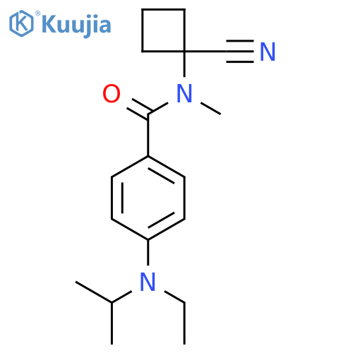 N-(1-cyanocyclobutyl)-4-[ethyl(propan-2-yl)amino]-N-methylbenzamide structure
