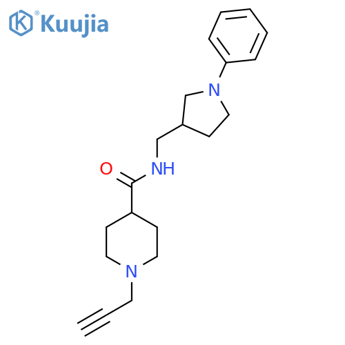 N-[(1-phenylpyrrolidin-3-yl)methyl]-1-(prop-2-yn-1-yl)piperidine-4-carboxamide structure