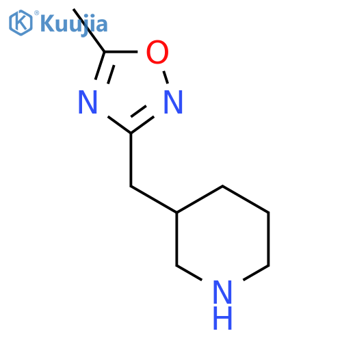 3-[(5-Methyl-1,2,4-oxadiazol-3-yl)methyl]piperidine structure