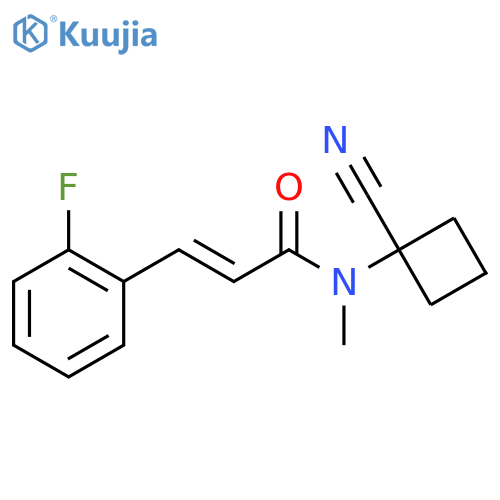 N-(1-cyanocyclobutyl)-3-(2-fluorophenyl)-N-methylprop-2-enamide structure