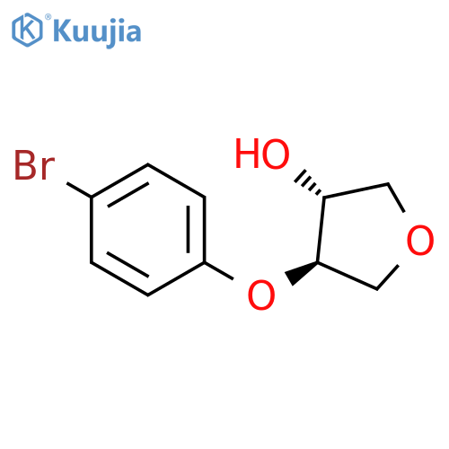 trans-4-(4-bromophenoxy)tetrahydrofuran-3-ol structure