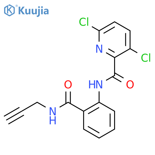 3,6-dichloro-N-{2-[(prop-2-yn-1-yl)carbamoyl]phenyl}pyridine-2-carboxamide structure