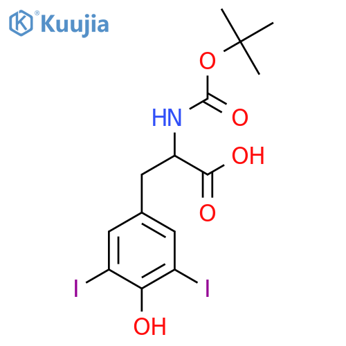 2-{(tert-butoxy)carbonylamino}-3-(4-hydroxy-3,5-diiodophenyl)propanoic acid structure