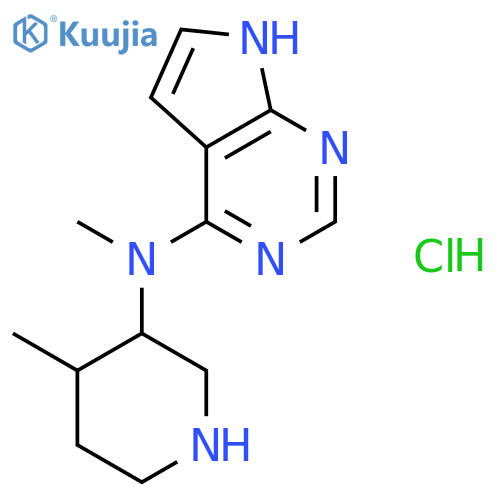 N-methyl-N-[(3R,4R)-4-methyl-3-piperidyl]-7H-pyrrolo[2,3-d]pyrimidin-4-amine;hydrochloride structure