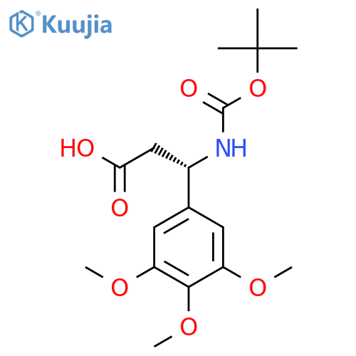 (3S)-3-{(tert-butoxy)carbonylamino}-3-(3,4,5-trimethoxyphenyl)propanoic acid structure