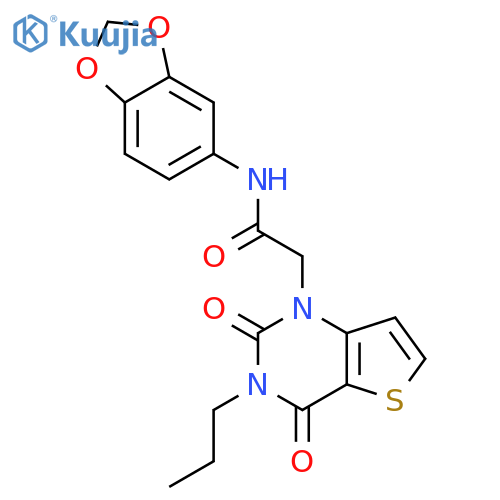 N-(2H-1,3-benzodioxol-5-yl)-2-{2,4-dioxo-3-propyl-1H,2H,3H,4H-thieno[3,2-d]pyrimidin-1-yl}acetamide structure