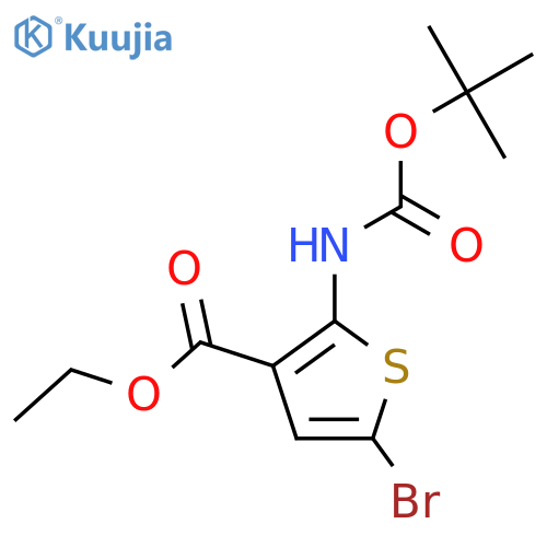 Ethyl 5-bromo-2-((tert-butoxycarbonyl)amino)thiophene-3-carboxylate structure