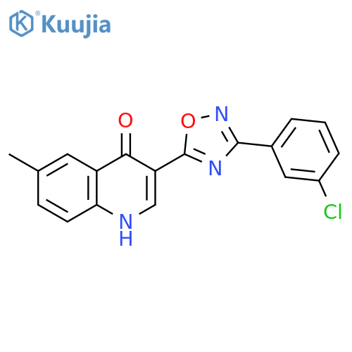 3-[3-(3-chlorophenyl)-1,2,4-oxadiazol-5-yl]-6-methyl-1,4-dihydroquinolin-4-one structure
