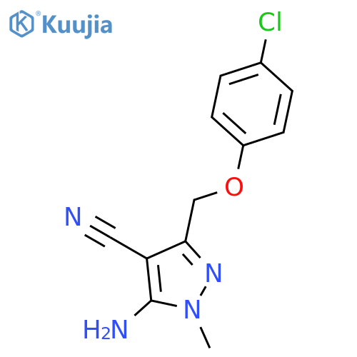 5-Amino-3-((4-chlorophenoxy)methyl)-1-methyl-1H-pyrazole-4-carbonitrile structure