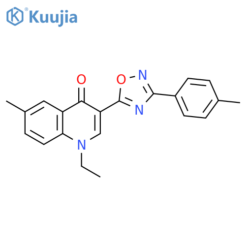 1-ethyl-6-methyl-3-[3-(4-methylphenyl)-1,2,4-oxadiazol-5-yl]-1,4-dihydroquinolin-4-one structure