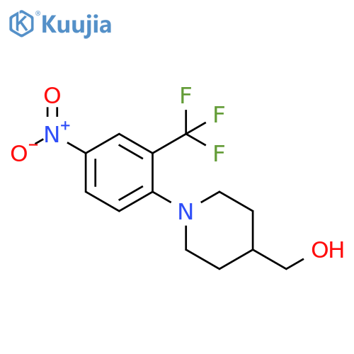 (1-(4-Nitro-2-(trifluoromethyl)phenyl)piperidin-4-yl)methanol structure