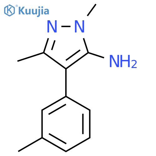 1,3-dimethyl-4-(3-methylphenyl)-1H-pyrazol-5-amine structure