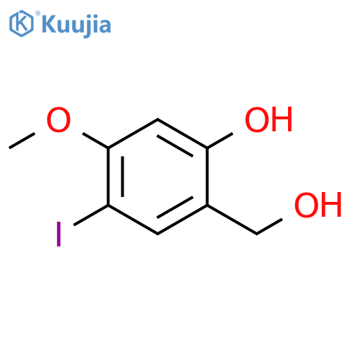 2-Hydroxymethyl-4-iodo-5-methoxy-phenol structure