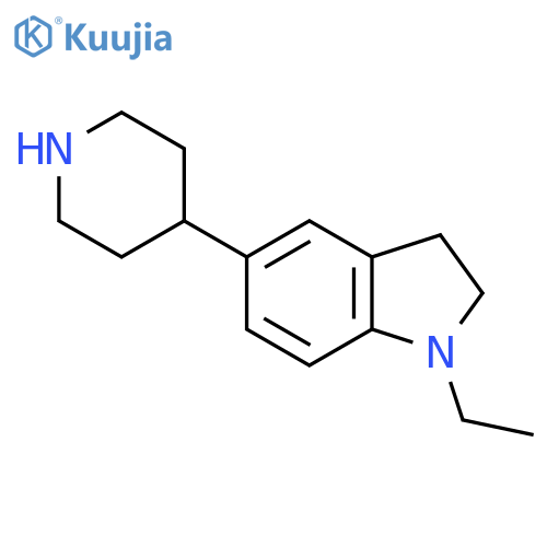 1-ethyl-5-(piperidin-4-yl)-2,3-dihydro-1H-indole structure