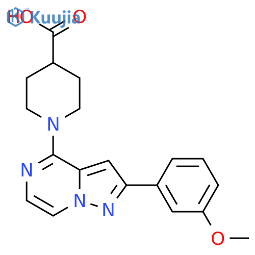 1-[2-(3-Methoxyphenyl)pyrazolo[1,5-a]pyrazin-4-yl]piperidine-4-carboxylic acid structure