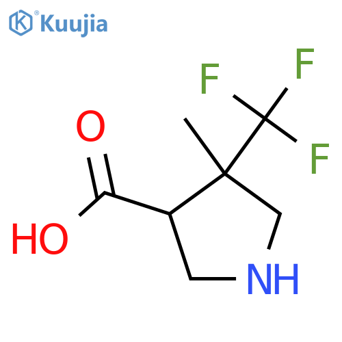 4-Methyl-4-(trifluoromethyl)pyrrolidine-3-carboxylic acid structure