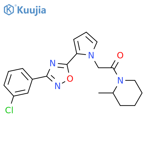 2-{2-[3-(3-chlorophenyl)-1,2,4-oxadiazol-5-yl]-1H-pyrrol-1-yl}-1-(2-methylpiperidin-1-yl)ethan-1-one structure