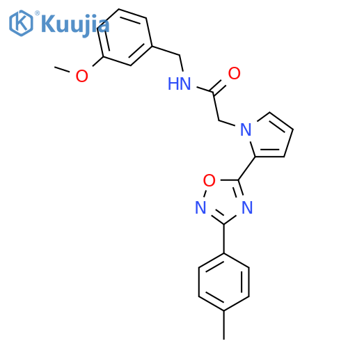 N-[(3-methoxyphenyl)methyl]-2-{2-[3-(4-methylphenyl)-1,2,4-oxadiazol-5-yl]-1H-pyrrol-1-yl}acetamide structure