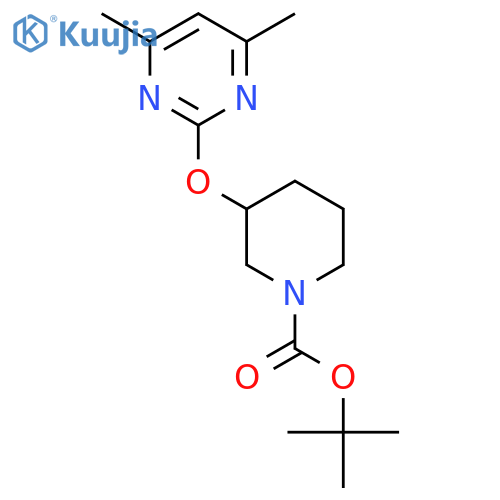 3-(4,6-Dimethyl-pyrimidin-2-yloxy)-piperidine-1-carboxylic acid tert-butyl ester structure