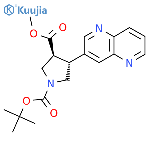 (Rac)-trans-1-tert-Butyl 3-methyl 4-(1,5-naphthyridin-3-yl)pyrrolidine-1,3-dicarboxylate structure