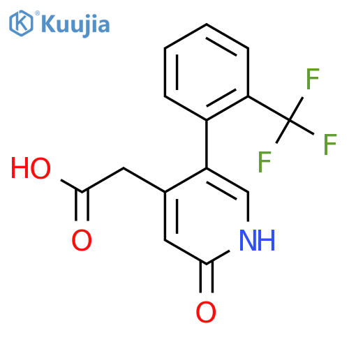 2-Hydroxy-5-(2-(trifluoromethyl)phenyl)pyridine-4-acetic acid structure
