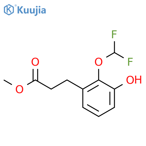 Methyl 3-(2'-(difluoromethoxy)-3'-hydroxyphenyl)propionate structure