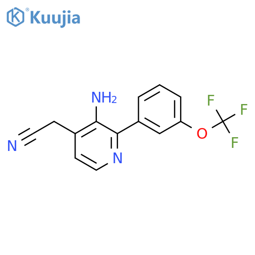 3-Amino-2-(3-(trifluoromethoxy)phenyl)pyridine-4-acetonitrile structure