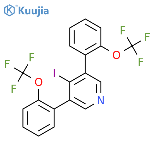 3,5-Bis(2-(trifluoromethoxy)phenyl)-4-iodopyridine structure